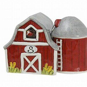 Blue Sky Ceramic 4.5" x 2.75" x 3" Barn/Silo 15730 Painted BRAND-NEW w/tag/box